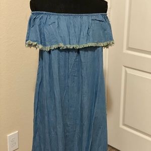 Off the shoulder denim dress